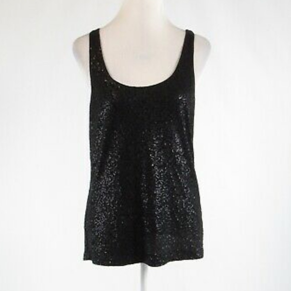 Talbots black sequin tank top